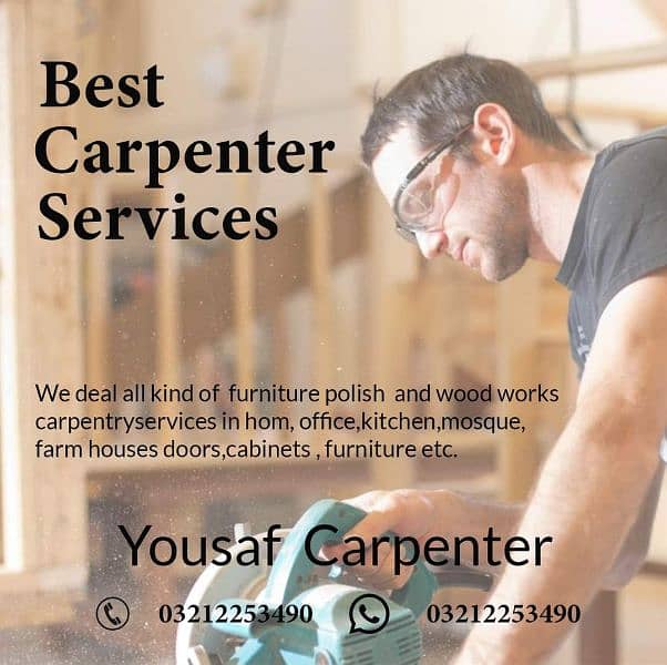 Best Carpenter services. . . home services available. . . 03212253490. 8