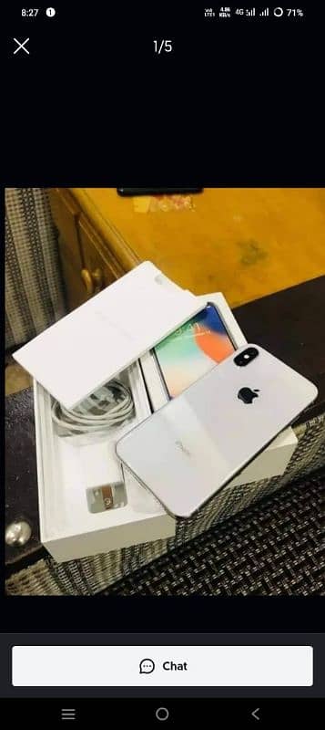 I phone x 256 GB complete box My Whatsapp number 03487362876 2