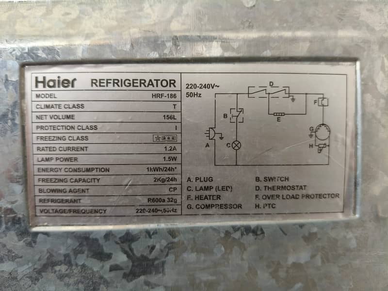 HAier fridge small size with card (0306=4462/443) topclasset 11