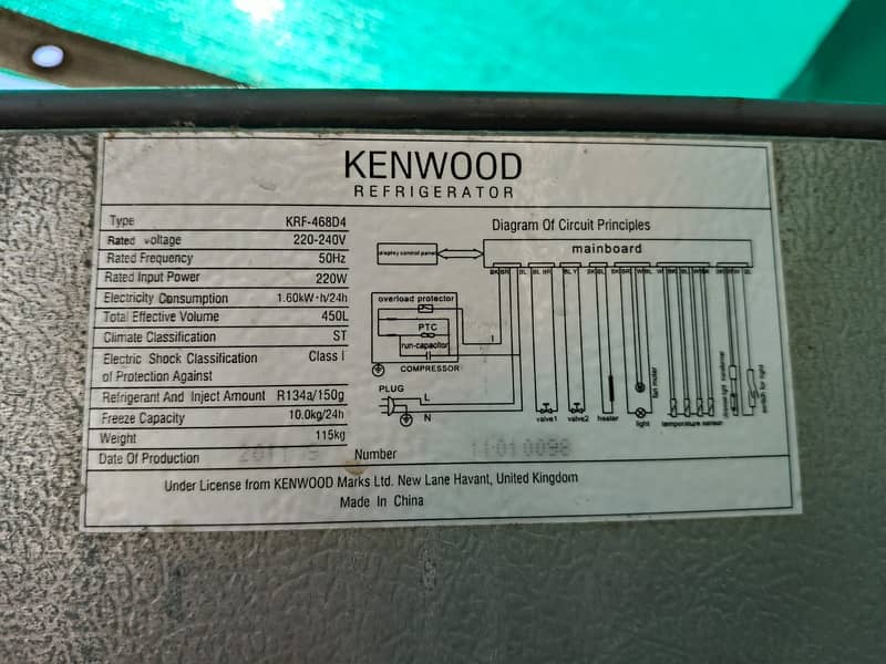 Kenwood fridge 4 door large size  (0306=4462/443) topclasset 5