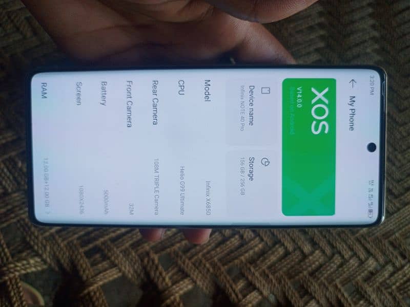 infinix not 40 pro 12+12/256 memory 1