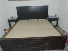 King size bed without foam and sides table