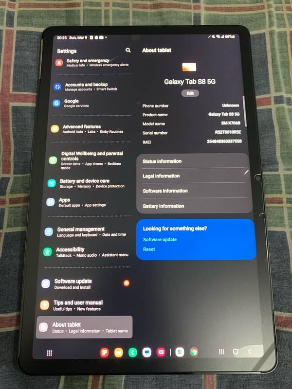 Galaxy Tab S8 5G 256 GB Memory 8GB RAM Original Box 9