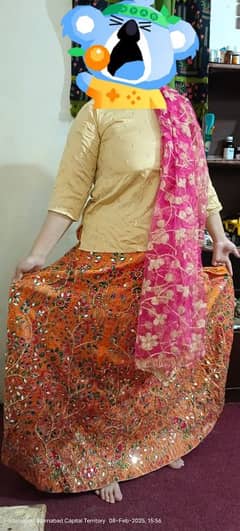 Mehndi lehenga three piece dress