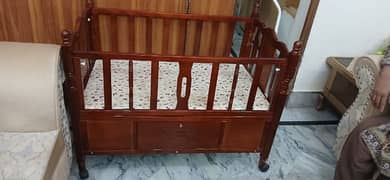 baby Woden cot brown