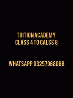 Tuition Academy From Class 4 to Class 8