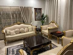 Sofa Set 7 Seat's Gold + tables