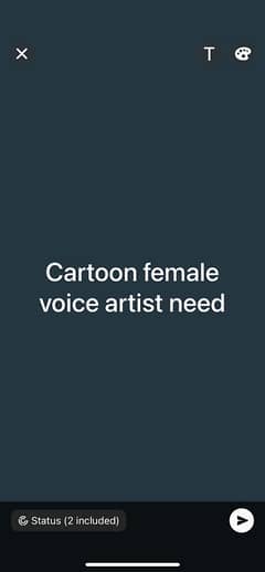 NEED VOICE ARTIST FEAMLE VOICE OVER FOR CARTOON