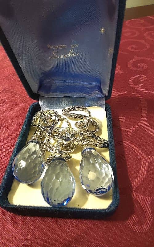 imported emitation necklace and Italian silver and crystal set 2