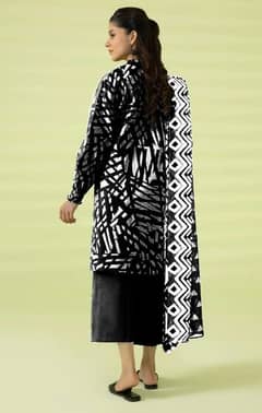 3 pcs Women Unstitched Lawn Printed Suit