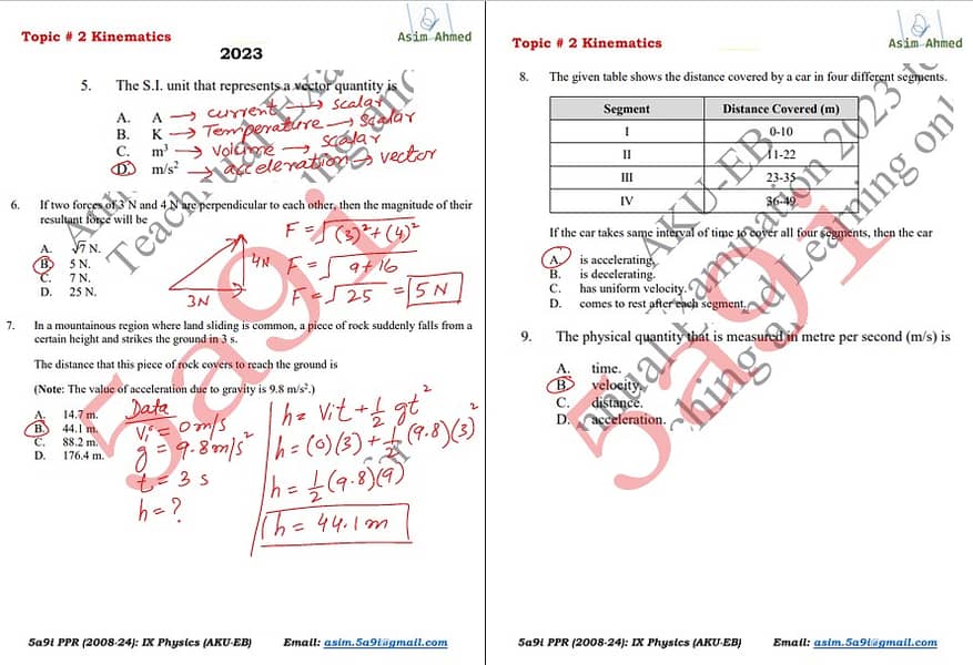 AKU-EB  TOPICAL SOLVED PAST PAPERS RESOUCE-IX PHYSICS 3