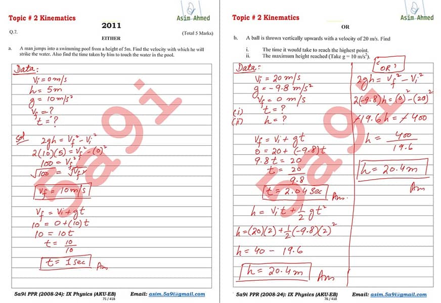 AKU-EB  TOPICAL SOLVED PAST PAPERS RESOUCE-IX PHYSICS 4