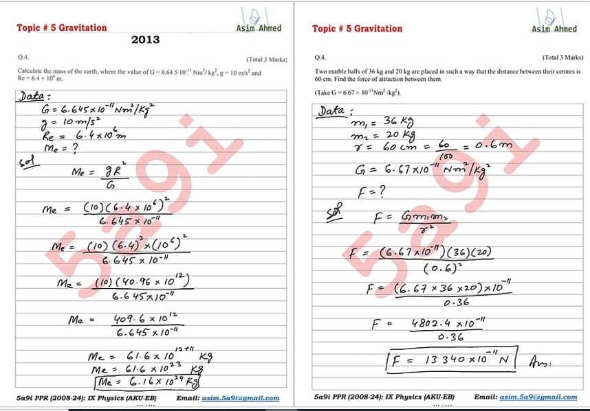 AKU-EB  TOPICAL SOLVED PAST PAPERS RESOUCE-IX PHYSICS 7