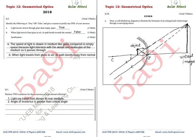 AKU-EB TOPICAL SOLVED PAST PAPERS RESOURCE-X PHYSICS 4