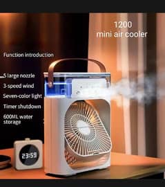 mini air cooler and table fan