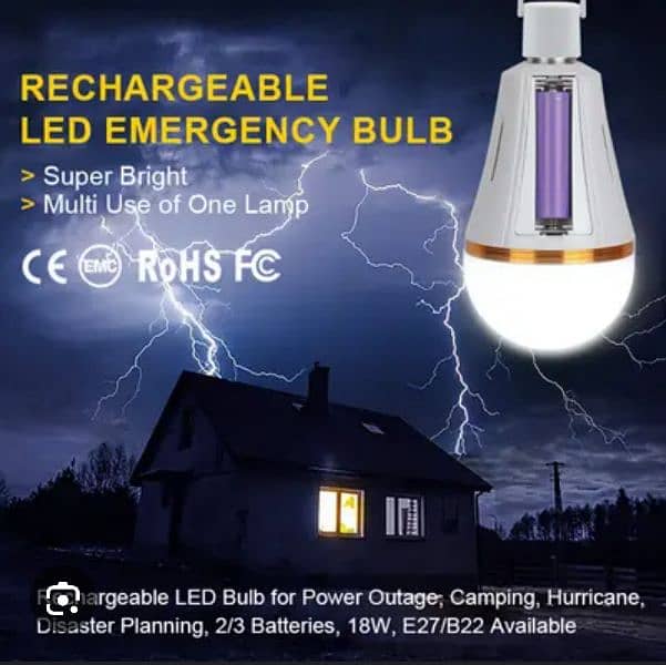 Rechargeable Bulb with 2 Lithium Batteries of 4500 mAh - Mini UPS Bulb 2