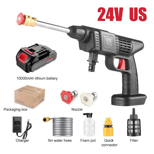 HIGH PRESSURE CAR WASHER GUN WIRELESS RECHARGEABLE 2