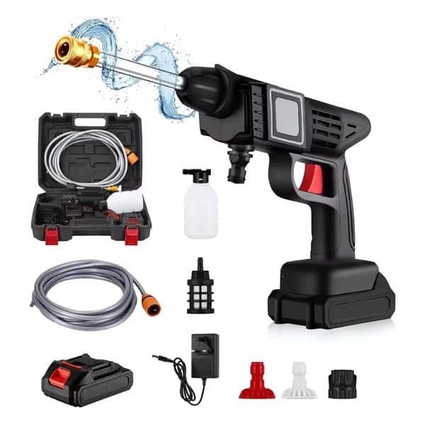 HIGH PRESSURE CAR WASHER GUN WIRELESS RECHARGEABLE 4