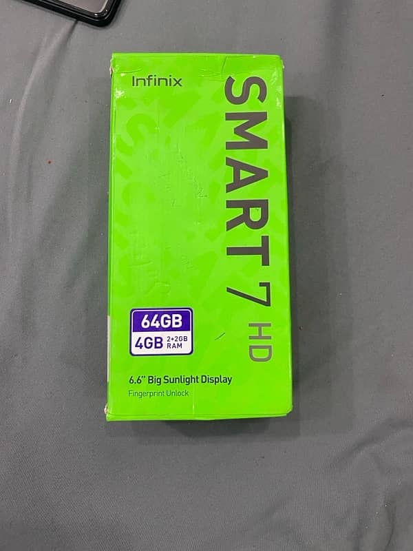 smart 7hd new phone 4+64 box charge  sath zero condition 100 original 1