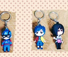 Pack of 3 keychains Captain America,Saske & Demon slayer keychain