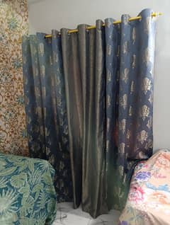 9 pices gry curtain new