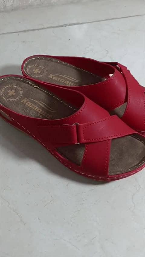 "Kamand Red Orthopedic Slippers – Walk in Style & Comfort!" 3