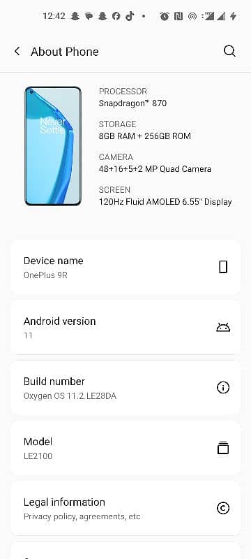 One Plus 9R 256 GB Gaming 12