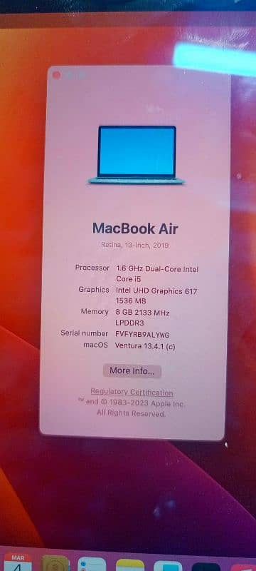 Apple Mac book Air 2019 core 4