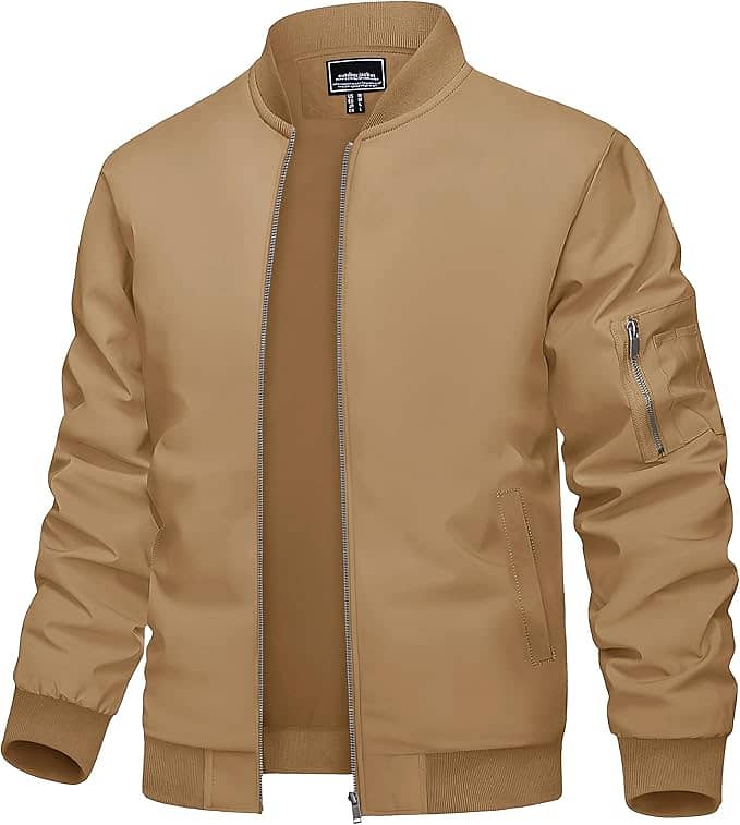 TACVASEN Men's Bomber Jacket Lightweight Casual Spring Fall Windbreake 2