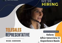 Tele Sales and Booking Officer Required