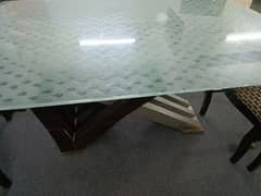 Budget Dining Table with tempered glass and 6 chairs