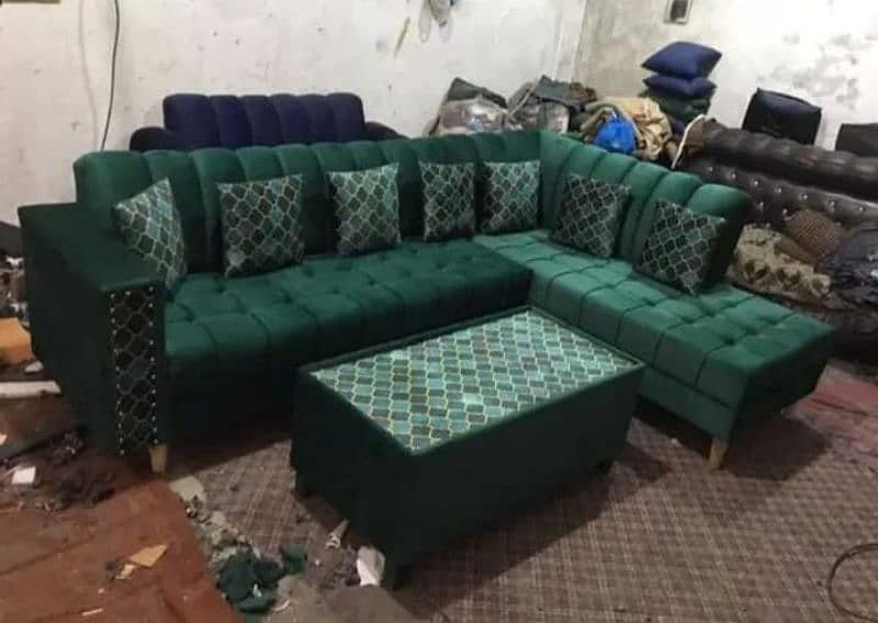 L shape sofa set / 5 seater sofa set / wooden sofa set 4