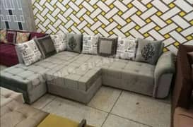 L shape sofa set / 5 seater sofa set / wooden sofa set