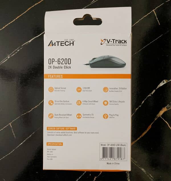 A4Tech OP-620D Wired Optical Mouse - 2x Click Button - 1200 DPI. 3