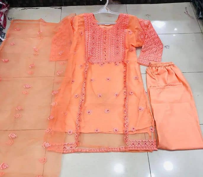 3 Pcs Women's Stitched Embroidered Suit 2