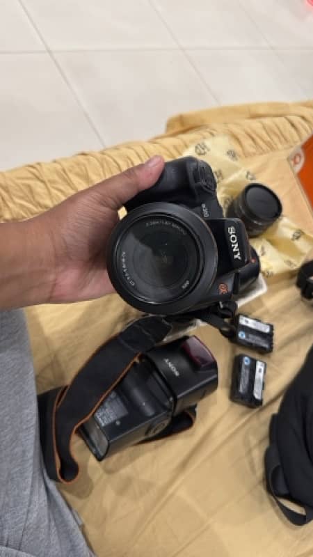 sony a300 with 2 extra lens and flash 2