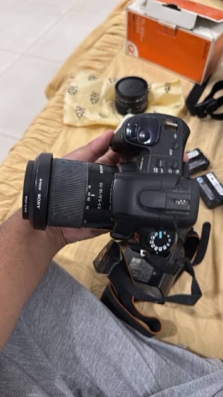 sony a300 with 2 extra lens and flash 3