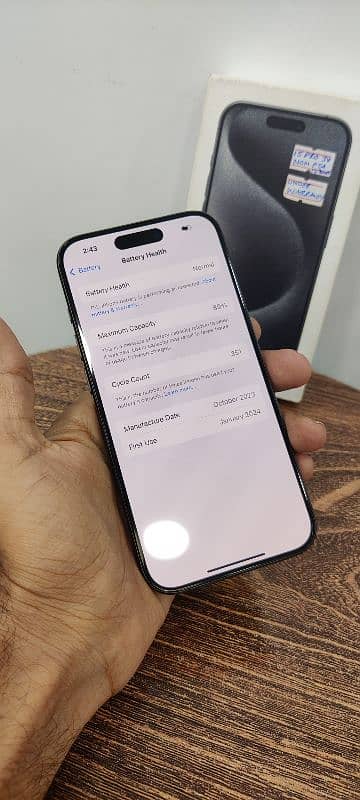 iPhone 15 Pro 128 GB JV Black 89% health with box VIP PRICE 2