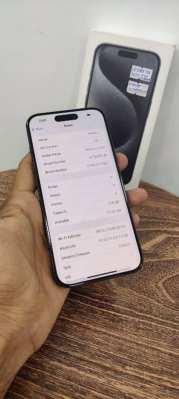 iPhone 15 Pro 128 GB JV Black 89% health with box VIP PRICE 3