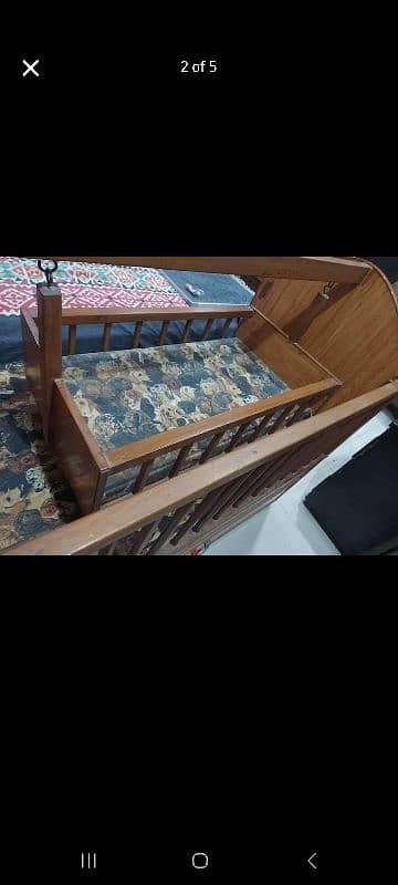 baby cot with swing original wooden 1