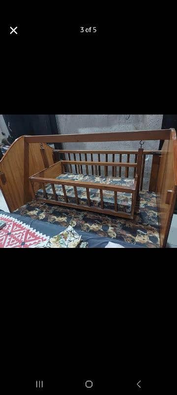 baby cot with swing original wooden 2