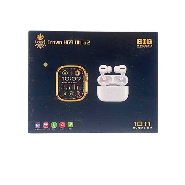 H69 ULTRA WITH EARBUDS SMARTWATCH GOLD EDITION 4