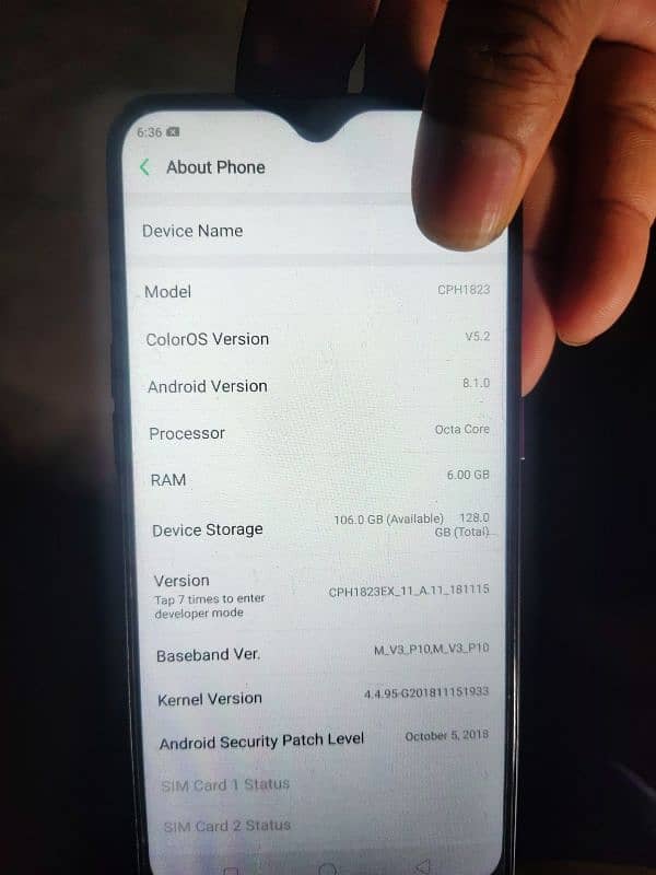 oppo f9 pro 6gb/128gb fingerprint ok  total genuine mobile 1