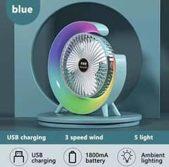 Mini RGB Fan Size 10 inch 1800 mAh Battery Best quality