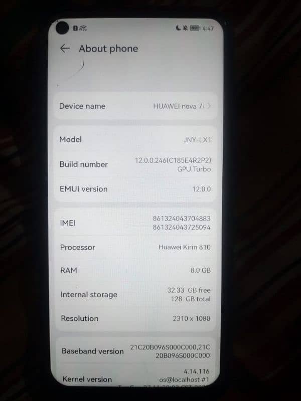 Huawei Nova 7i Non PTA   8/128 1