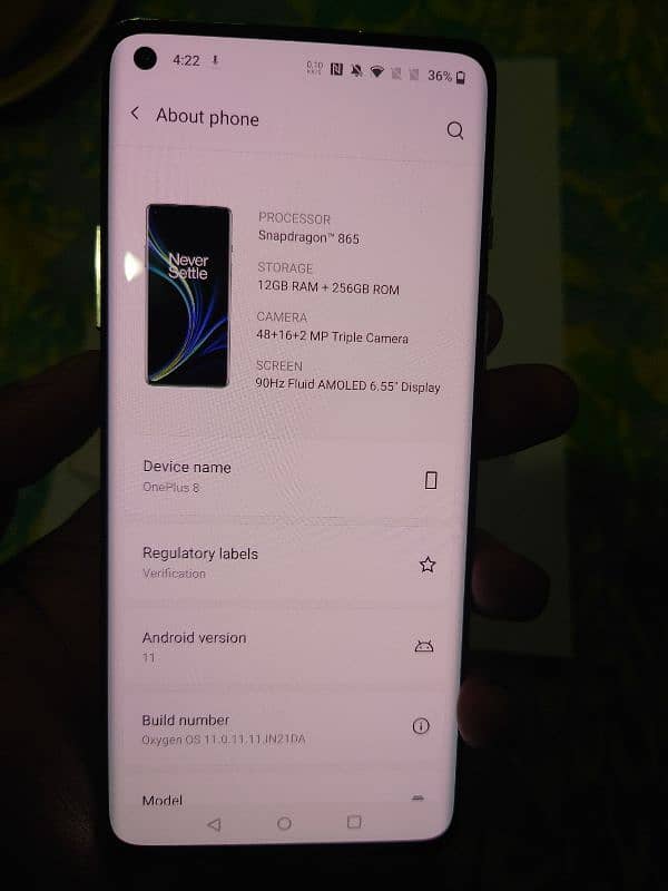 OnePlus 8 12-256 Dual SIM PTA Clean Display 10/10 Sale Exchange 4