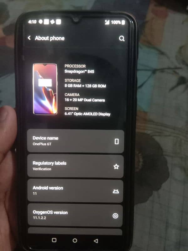 One plus 6t 8/128 2