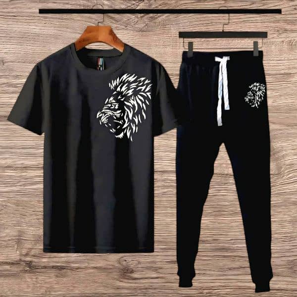 Men's Polyester Printed Track Suit - 2 Pcs Set 0