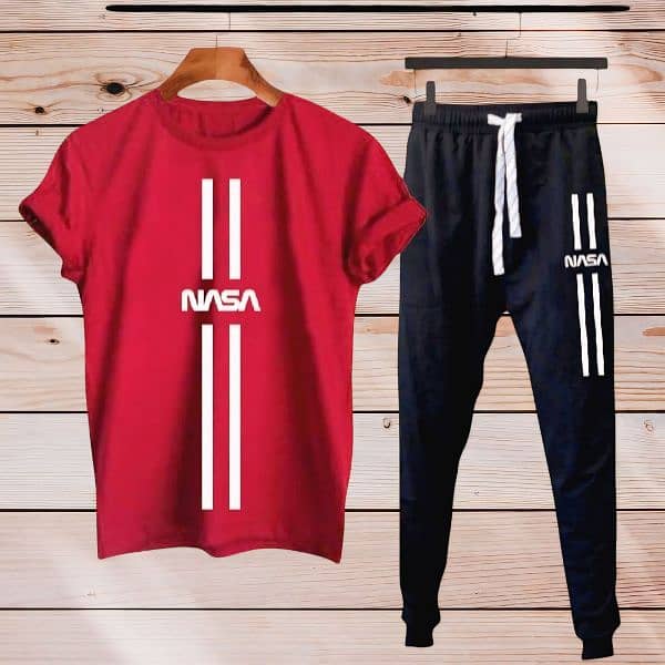 Men's Polyester Printed Track Suit - 2 Pcs Set 1