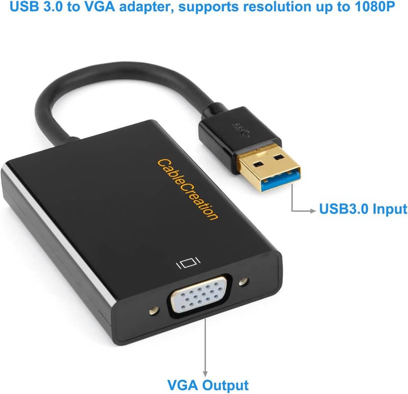 CableCreation USB 3.0 to VGA Adapter Resolutions 1920x1080 1600x1200 1